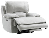Olsen 3-Piece Dual-Power Reclining Set, Silver – Sofa, Loveseat, Recliner from Steve Silver - Luna Furniture