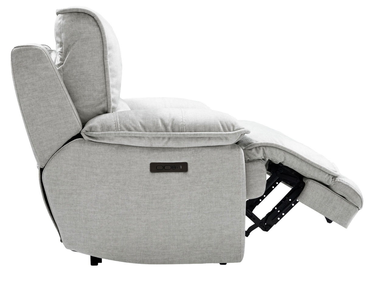 Olsen 3-Piece Dual-Power Reclining Set, Silver – Sofa, Loveseat, Recliner from Steve Silver - Luna Furniture