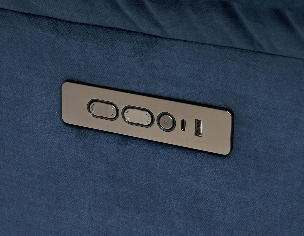 Olsen 3-Piece Dual-Power Reclining Set, Indigo – Sofa, Loveseat, Recliner from Steve Silver - Luna Furniture