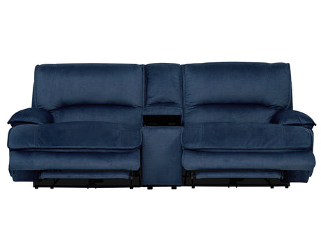 Olsen 3-Piece Dual-Power Zero-Gravity Modular Reclining Console Loveseat, Indigo from Steve Silver - Luna Furniture