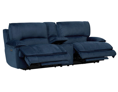 Olsen 3-Piece Dual-Power Zero-Gravity Modular Reclining Console Loveseat, Indigo from Steve Silver - Luna Furniture