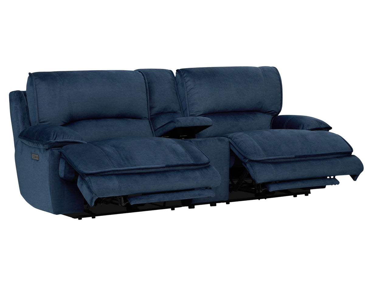 Olsen 3-Piece Dual-Power Reclining Set, Indigo – Sofa, Loveseat, Recliner from Steve Silver - Luna Furniture
