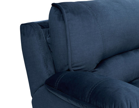 Olsen 3-Piece Dual-Power Reclining Set, Indigo – Sofa, Loveseat, Recliner from Steve Silver - Luna Furniture