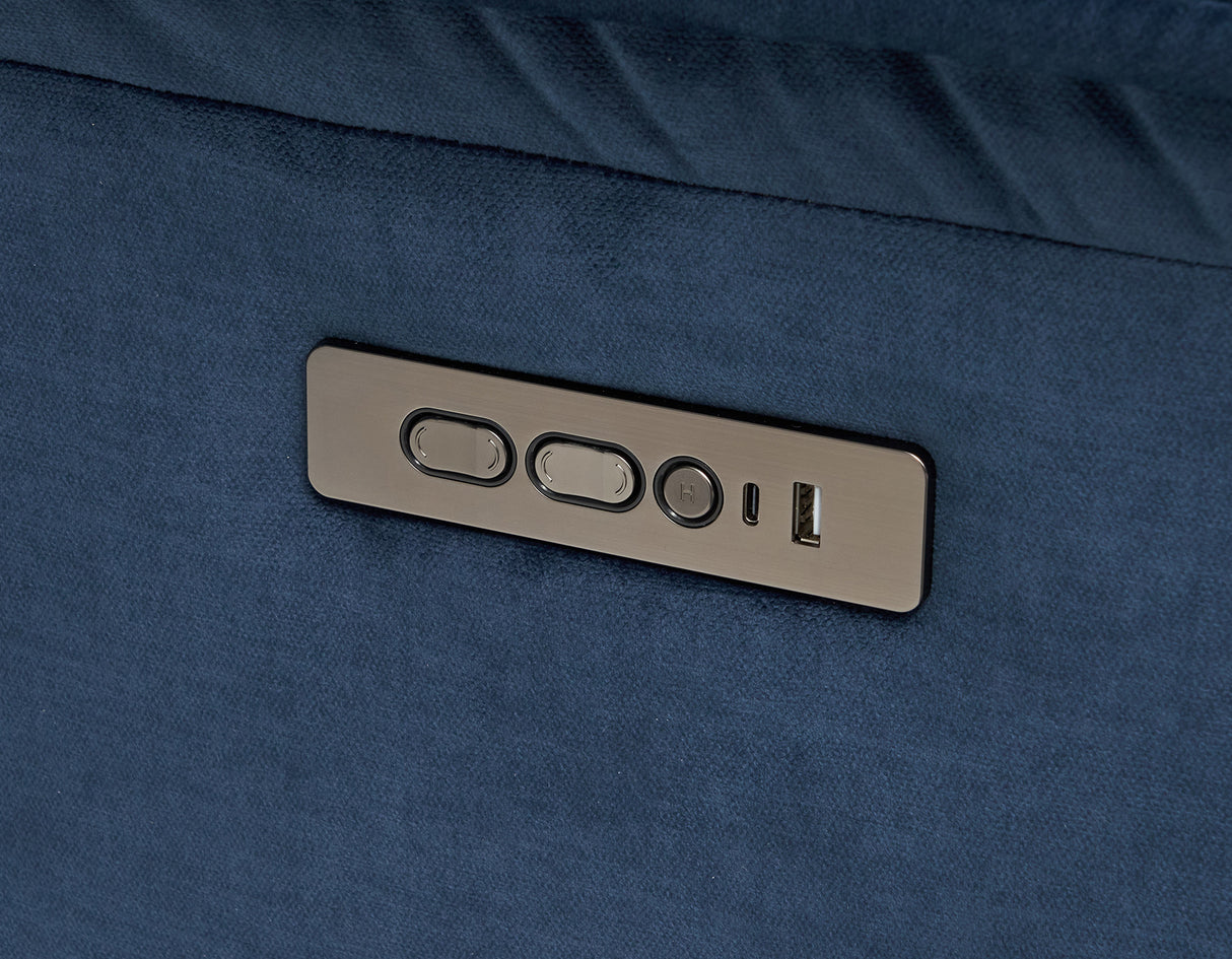 Olsen 3-Piece Dual-Power Reclining Set, Indigo – Sofa, Loveseat, Recliner from Steve Silver - Luna Furniture