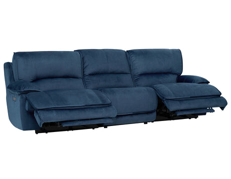 Olsen 3-Piece Dual-Power Reclining Set, Indigo – Sofa, Loveseat, Recliner from Steve Silver - Luna Furniture