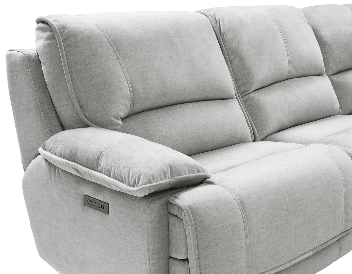 Olsen 3-Piece Dual-Power Reclining Set, Silver – Sofa, Loveseat, Recliner from Steve Silver - Luna Furniture