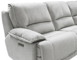 Olsen 3-Piece Dual-Power Reclining Set, Silver – Sofa, Loveseat, Recliner from Steve Silver - Luna Furniture