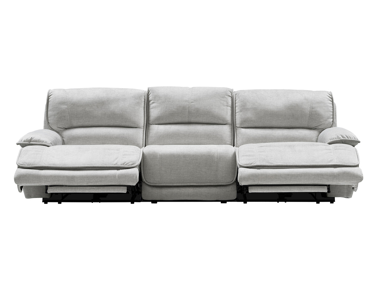 Olsen 3-Piece Dual-Power Reclining Set, Silver – Sofa, Loveseat, Recliner from Steve Silver - Luna Furniture