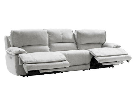Olsen 3-Piece Dual-Power Reclining Set, Silver – Sofa, Loveseat, Recliner from Steve Silver - Luna Furniture
