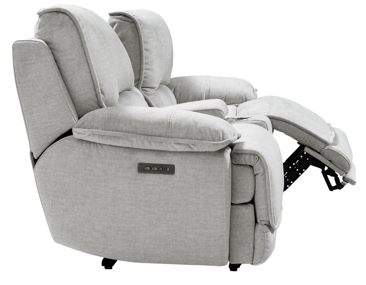 Olsen 3-Piece Dual-Power Zero-Gravity Modular Reclining Console Loveseat, Silver from Steve Silver - Luna Furniture