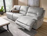 Olsen 3-Piece Dual-Power Zero-Gravity Modular Reclining Console Loveseat, Silver from Steve Silver - Luna Furniture