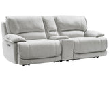 Olsen 3-Piece Dual-Power Zero-Gravity Modular Reclining Console Loveseat, Silver from Steve Silver - Luna Furniture