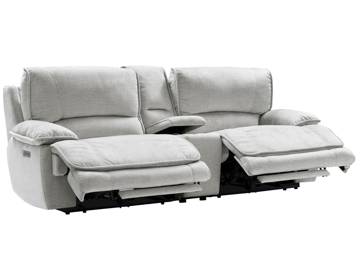 Olsen 3-Piece Dual-Power Zero-Gravity Modular Reclining Console Loveseat, Silver from Steve Silver - Luna Furniture