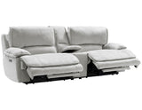Olsen 3-Piece Dual-Power Zero-Gravity Modular Reclining Console Loveseat, Silver from Steve Silver - Luna Furniture