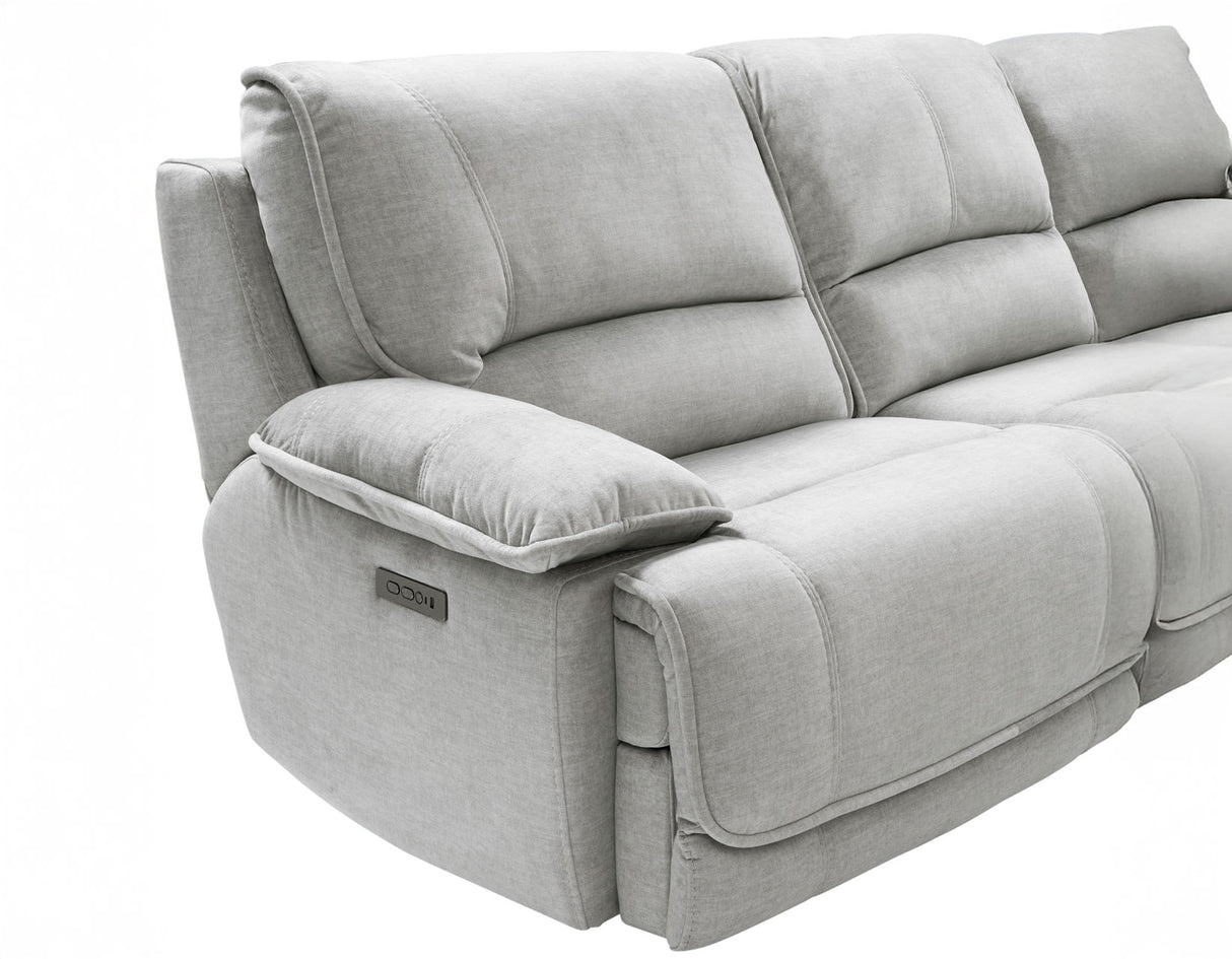 Olsen 3-Piece Dual-Power Zero-Gravity Modular Reclining Console Loveseat, Silver from Steve Silver - Luna Furniture