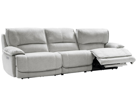 Olsen 3-Piece Dual-Power Reclining Set, Silver – Sofa, Loveseat, Recliner from Steve Silver - Luna Furniture