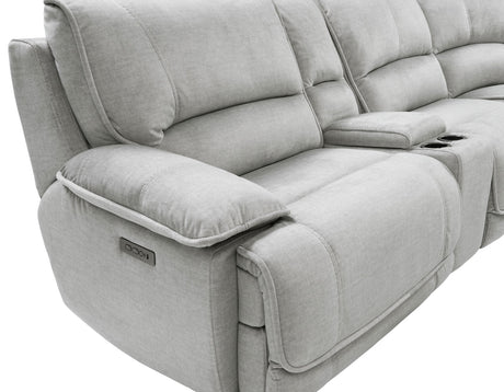 Olsen 3-Piece Dual-Power Reclining Set, Silver – Sofa, Loveseat, Recliner from Steve Silver - Luna Furniture