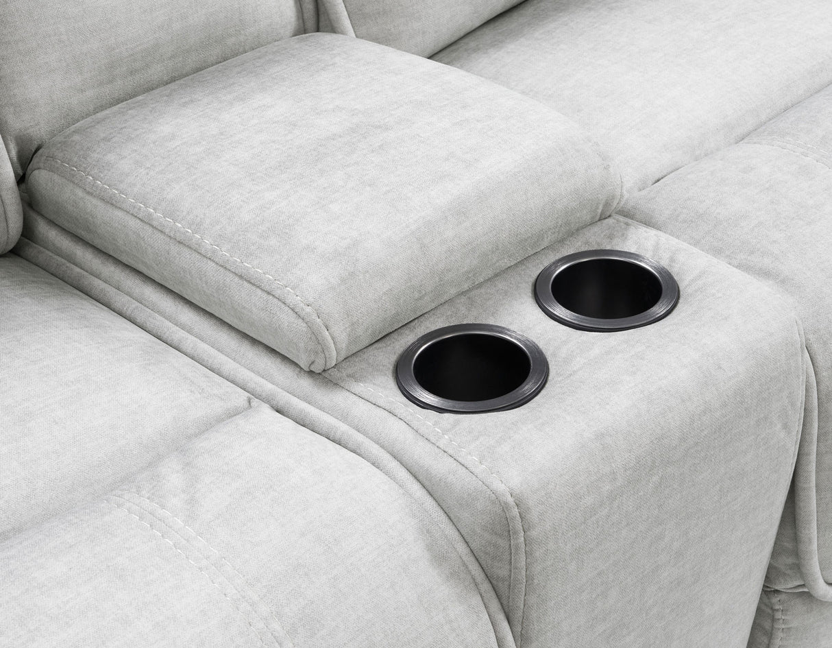 Olsen 3-Piece Dual-Power Reclining Set, Silver – Sofa, Loveseat, Recliner from Steve Silver - Luna Furniture
