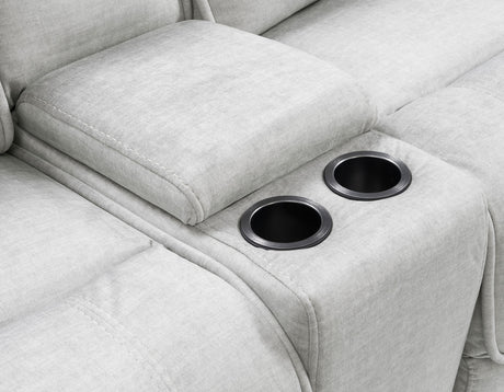 Olsen 3-Piece Dual-Power Reclining Set, Silver – Sofa, Loveseat, Recliner from Steve Silver - Luna Furniture