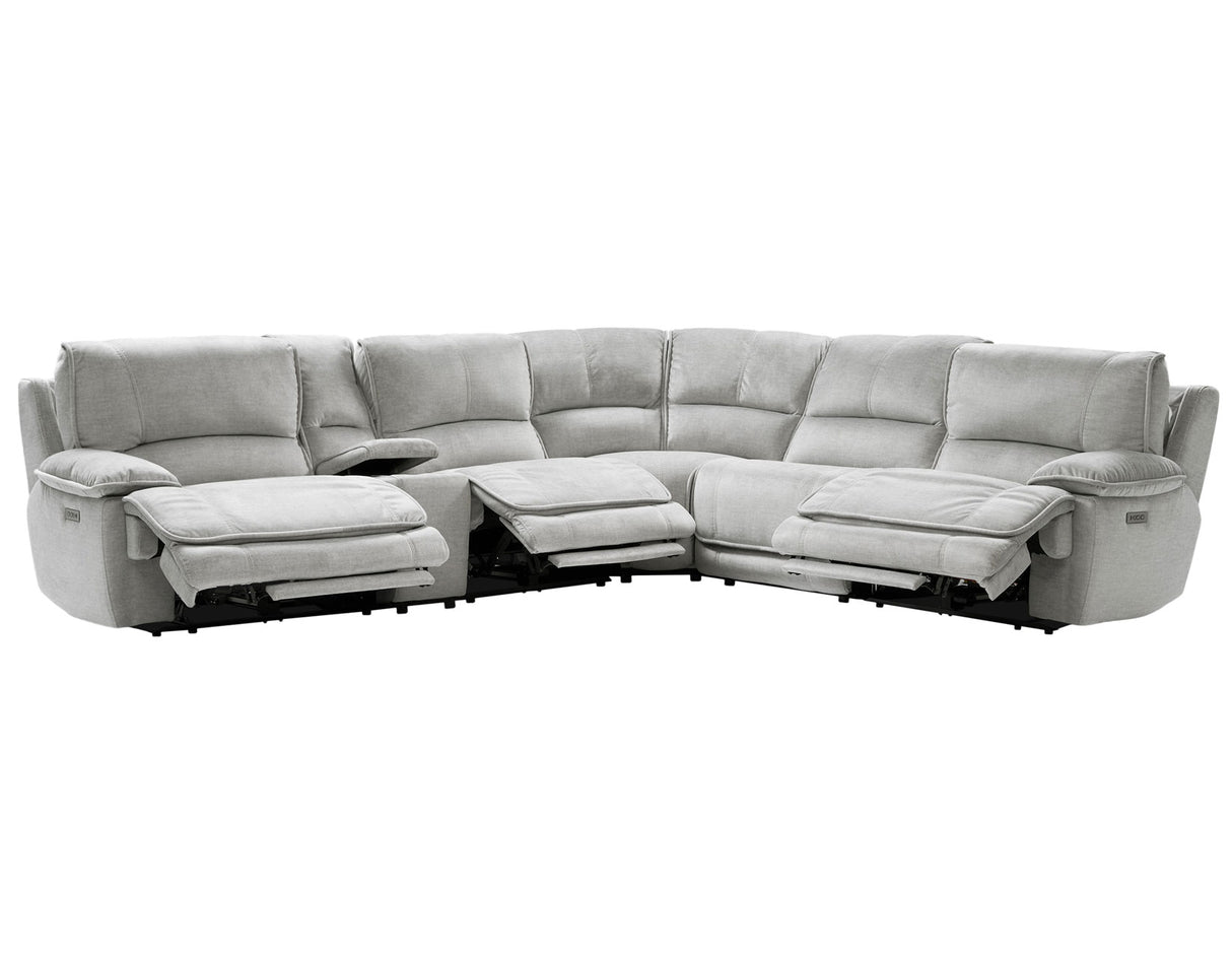 Olsen 6-Piece Dual-Power Zero-Gravity Reclining Sectional, Silver from Steve Silver - Luna Furniture