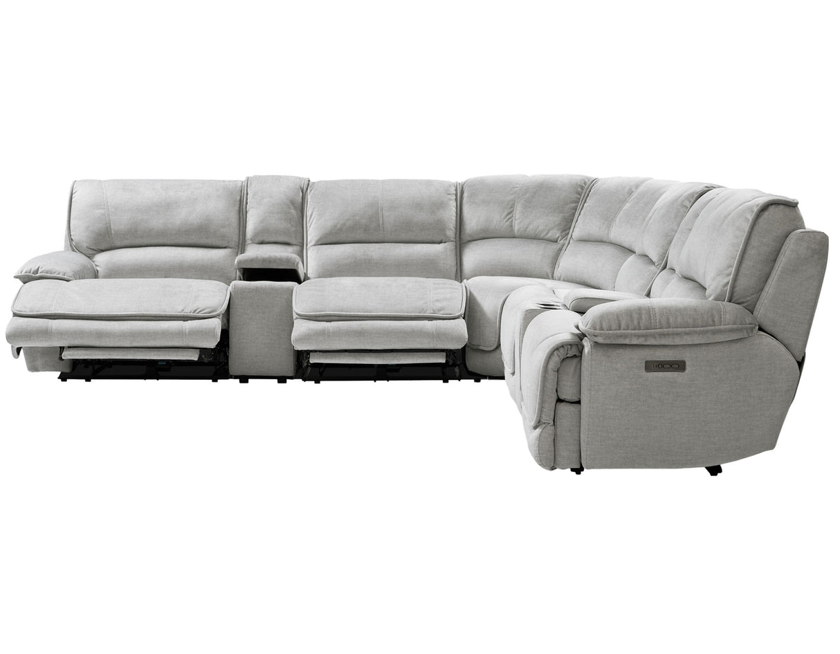 Olsen 6-Piece Dual-Power Zero-Gravity Reclining Sectional, Silver from Steve Silver - Luna Furniture