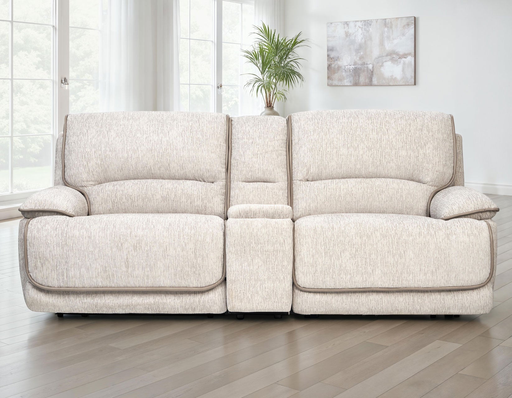 Steve Silver Olsen 3-Piece Dual-Power Reclining Set, Dove – Sofa