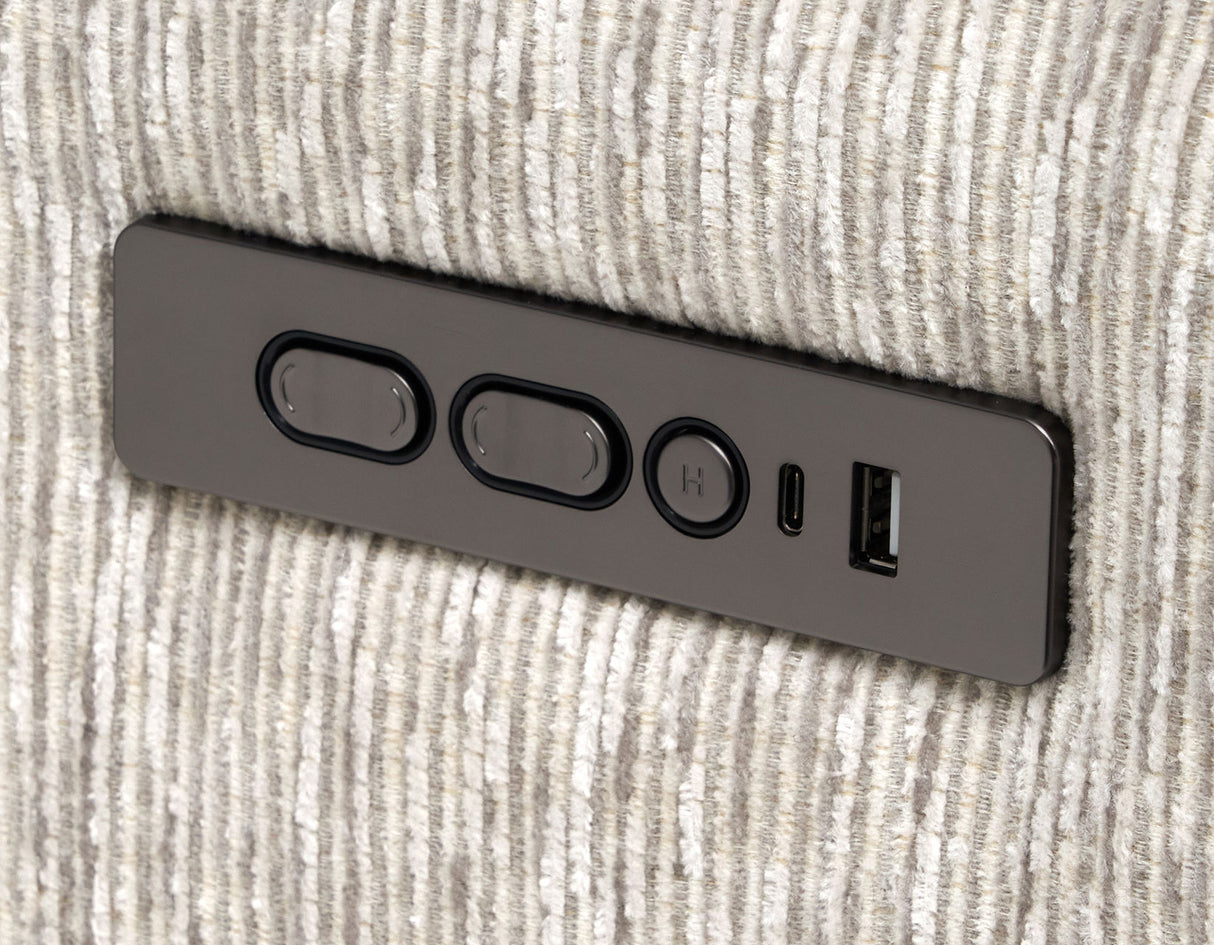 Olsen 3-Piece Dual-Power Reclining Set, Dove – Sofa, Loveseat, Recliner from Steve Silver - Luna Furniture