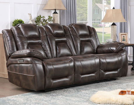Oportuna Coffee Dual-Power Reclining Sofa w/Drop-Down Table from Steve Silver - Luna Furniture