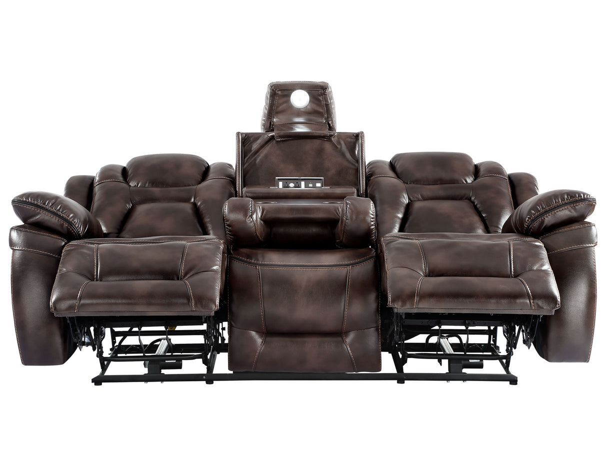 Oportuna Coffee Dual-Power Reclining Sofa w/Drop-Down Table from Steve Silver - Luna Furniture