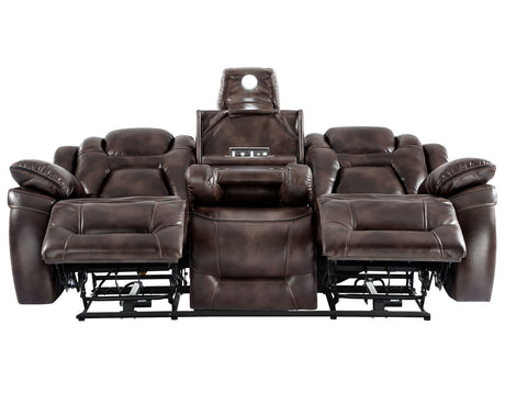 Oportuna Coffee Dual-Power Reclining Sofa w/Drop-Down Table from Steve Silver - Luna Furniture