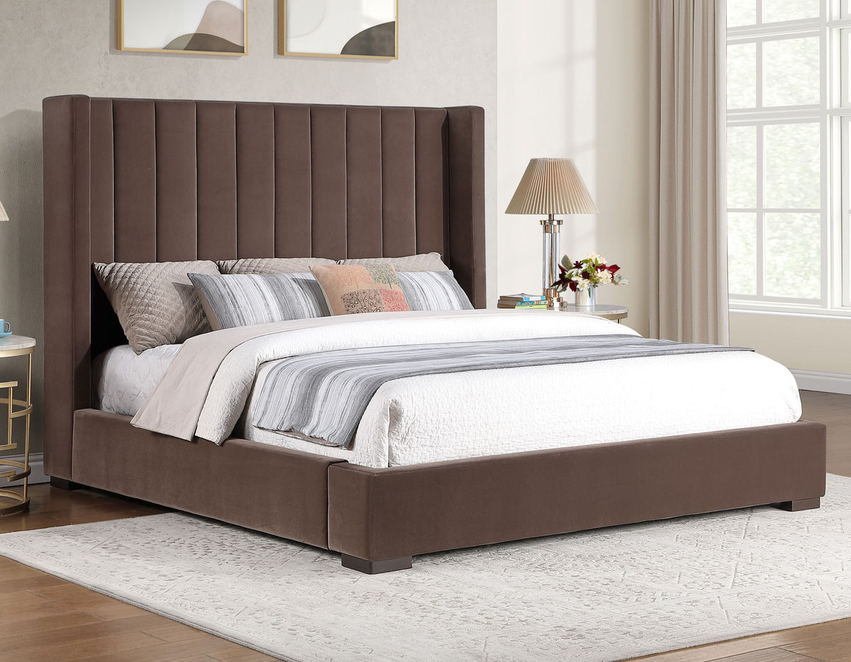Pearson Queen Bed, Chocolate Velvet $489.00 from Steve Silver - Luna Furniture