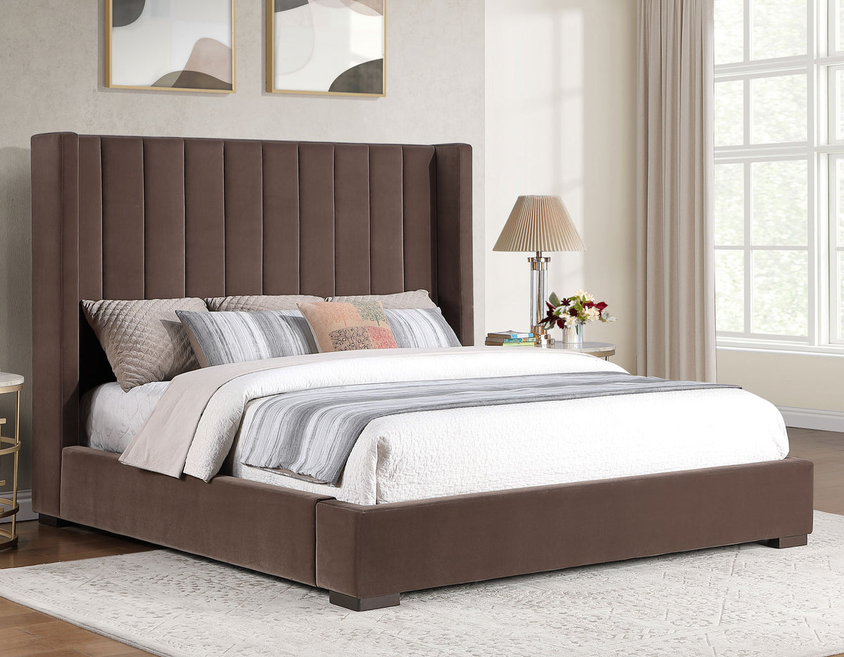 Pearson Queen Bed, Chocolate Velvet $489.00 from Steve Silver - Luna Furniture