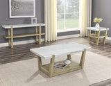 Perth White Marble Top Cocktail Table with Casters from Steve Silver - Luna Furniture