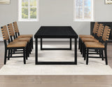 Reid 5-Piece Dining Set, Black Finish with Saddle Brown Vegan Leather from Steve Silver - Luna Furniture