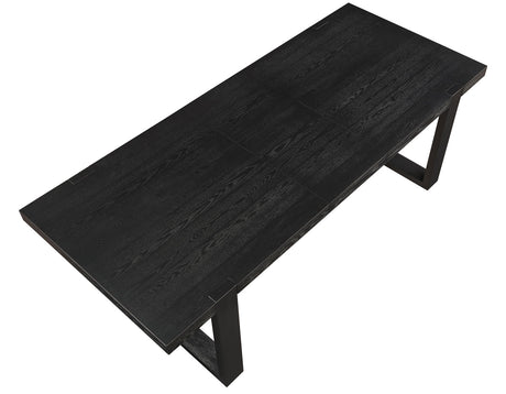 Reid 77-95″ Dining Table with 18″ Leaf, Black Finish from Steve Silver - Luna Furniture