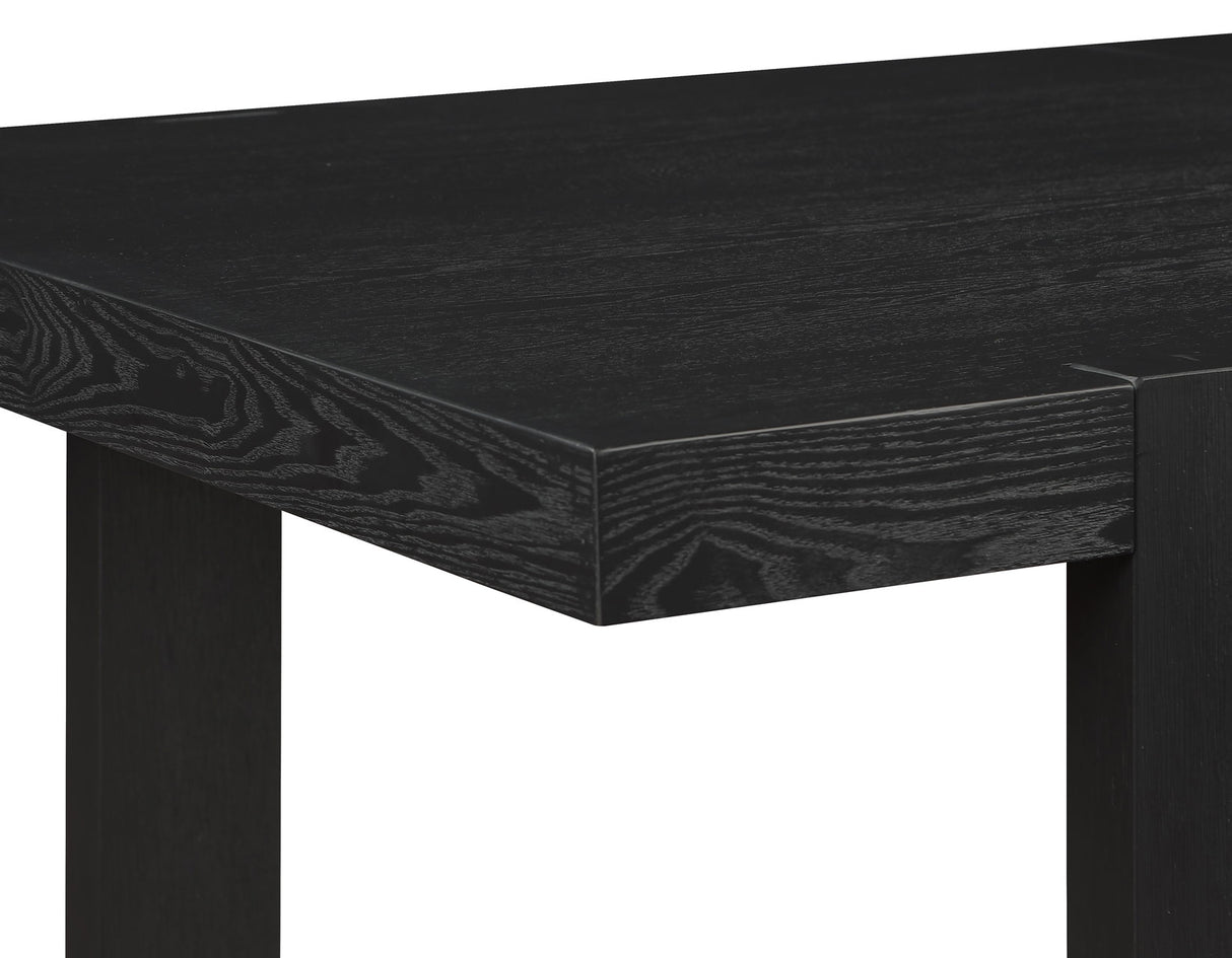 Reid 77-95″ Dining Table with 18″ Leaf, Black Finish from Steve Silver - Luna Furniture