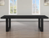 Reid 77-95″ Dining Table with 18″ Leaf, Black Finish from Steve Silver - Luna Furniture