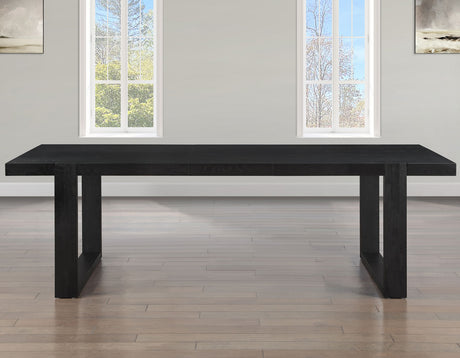 Reid 77-95″ Dining Table with 18″ Leaf, Black Finish from Steve Silver - Luna Furniture