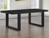 Reid 5-Piece Dining Set, Black Finish with Saddle Brown Vegan Leather from Steve Silver - Luna Furniture