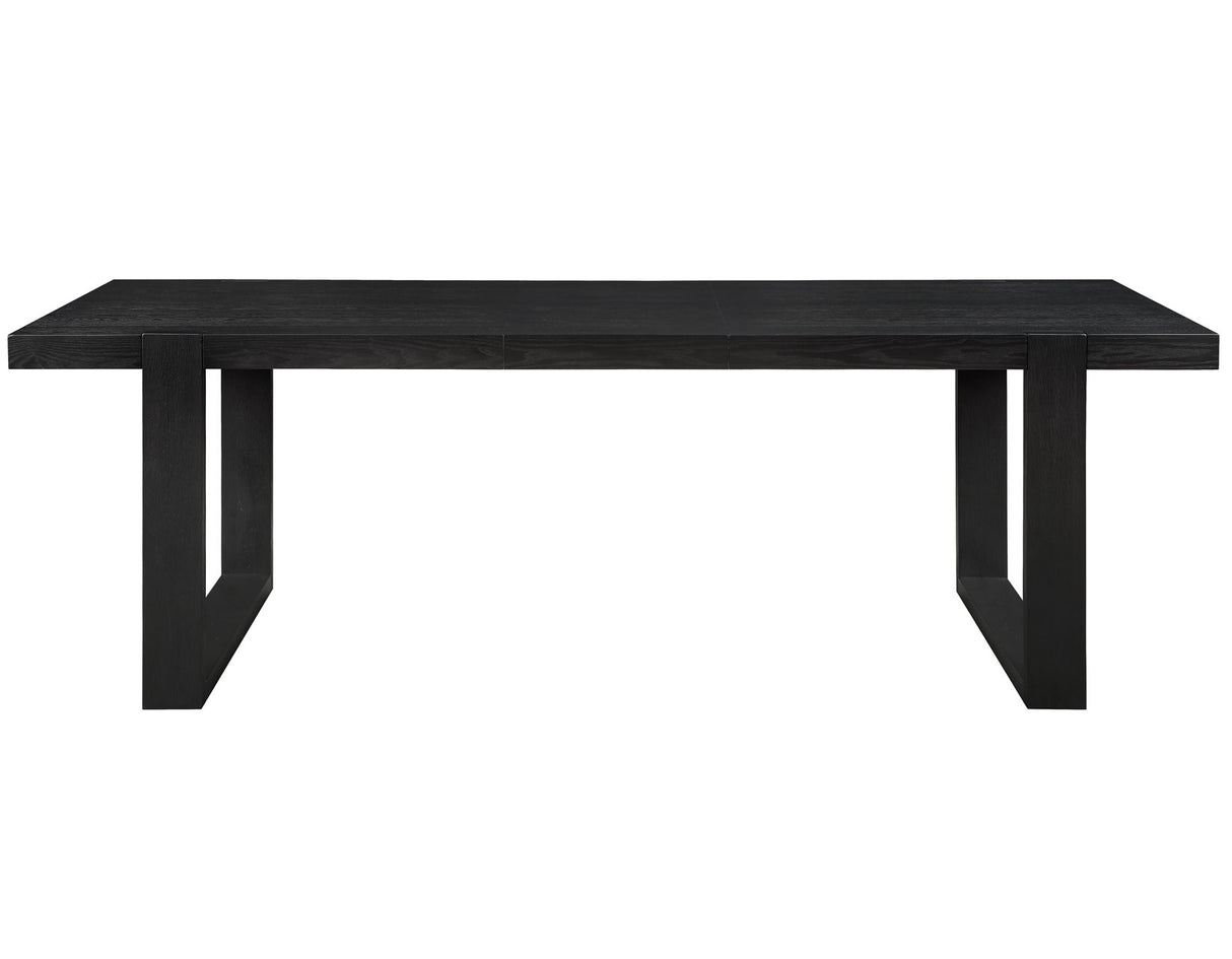 Reid 77-95″ Dining Table with 18″ Leaf, Black Finish from Steve Silver - Luna Furniture