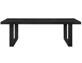 Reid 77-95″ Dining Table with 18″ Leaf, Black Finish from Steve Silver - Luna Furniture