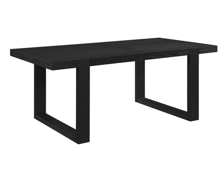 Reid 5-Piece Dining Set, Black Finish with Saddle Brown Vegan Leather from Steve Silver - Luna Furniture