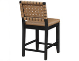 Reid Saddle Brown Camel Vegan Leather 24″ Counter Chair, Black Finish, Set of 2 from Steve Silver - Luna Furniture