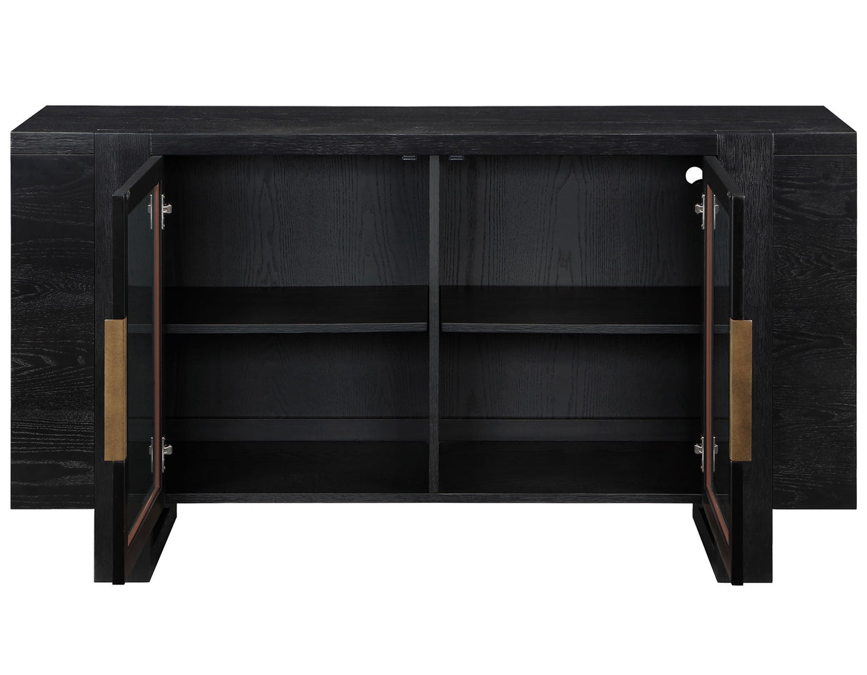 Reid 60″ Server, Black Finish from Steve Silver - Luna Furniture