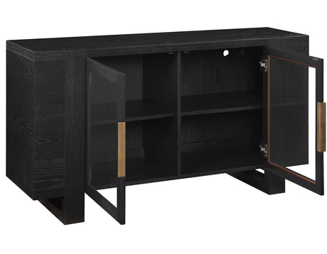 Reid 60″ Server, Black Finish from Steve Silver - Luna Furniture