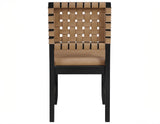 Reid 5-Piece Dining Set, Black Finish with Saddle Brown Vegan Leather from Steve Silver - Luna Furniture