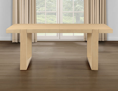 Reid 77-95″ Dining Table with 18″ Leaf, Sand Finish from Steve Silver - Luna Furniture