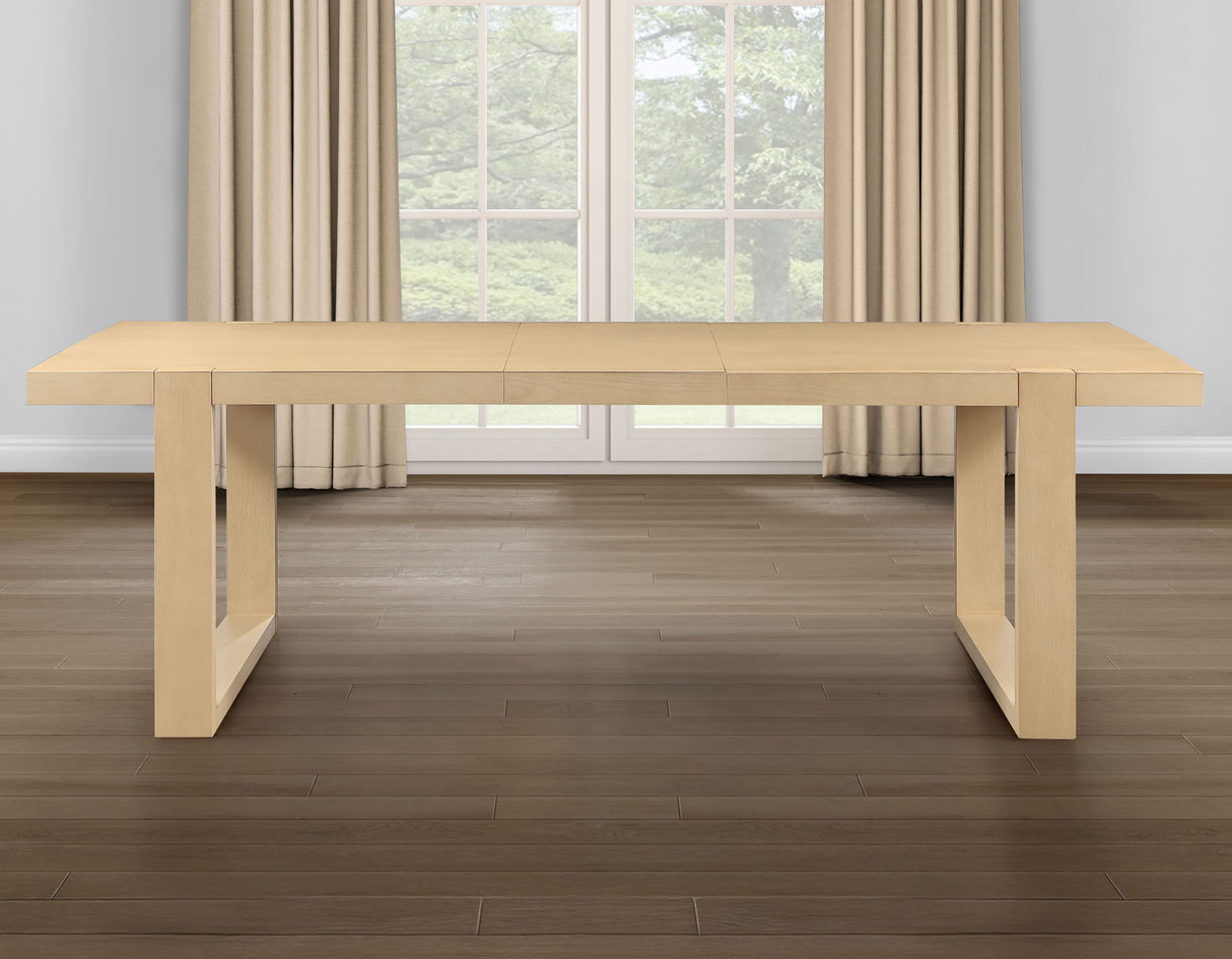 Reid 77-95″ Dining Table with 18″ Leaf, Sand Finish from Steve Silver - Luna Furniture