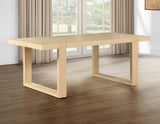 Reid 77-95″ Dining Table with 18″ Leaf, Sand Finish from Steve Silver - Luna Furniture
