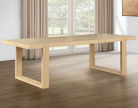Reid 77-95″ Dining Table with 18″ Leaf, Sand Finish from Steve Silver - Luna Furniture